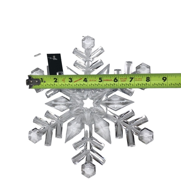 Large Clear Acrylic Crystal Snowflake Christmas Tree Ornaments 9.5” - Picture 6 of 12